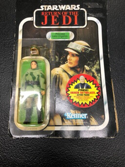 Princess Leia Organa Vintage Carded in Combat Poncho - Star Wars Return of the Jedi 1984
