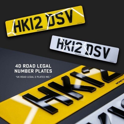4D Road Legal Number Plate kit - Front &amp; Rear