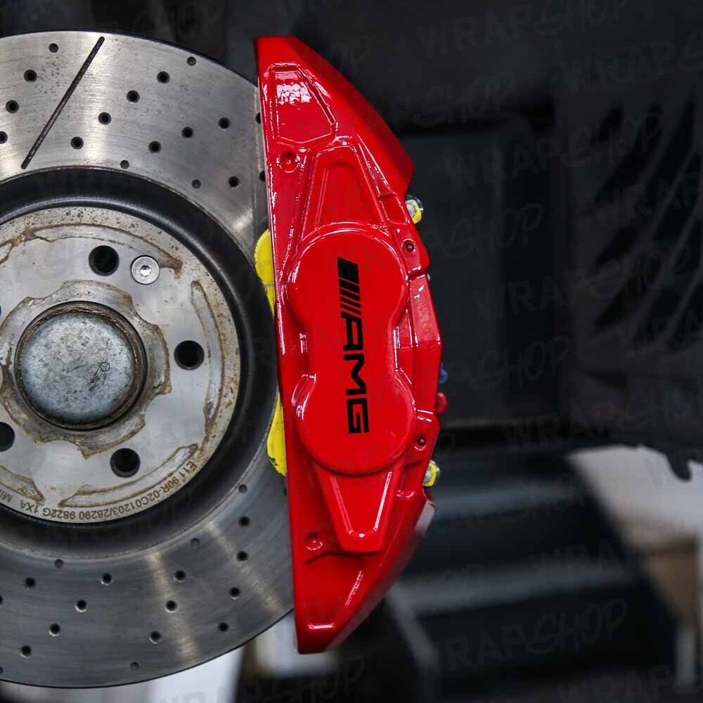 &#39;AMG&#39; Caliper Stickers for AMG A45, Colour: Gloss Black