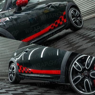 PREMIUM Mini Cooper S/JCW (F55/F56) Chequered Side Stripe Kit