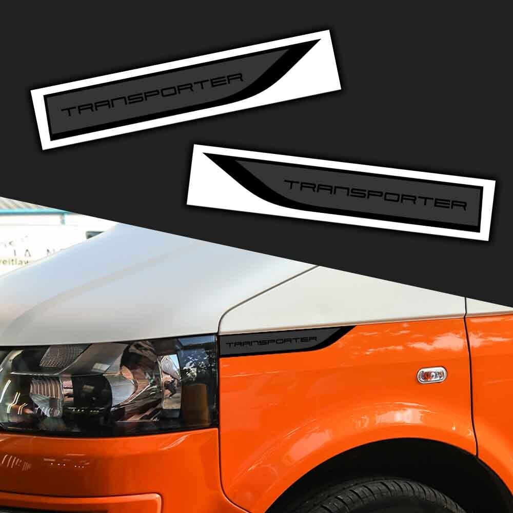 VW Transporter T5/T5.1 Custom Front Wing Decals, Wording: 'TRANSPORTER'