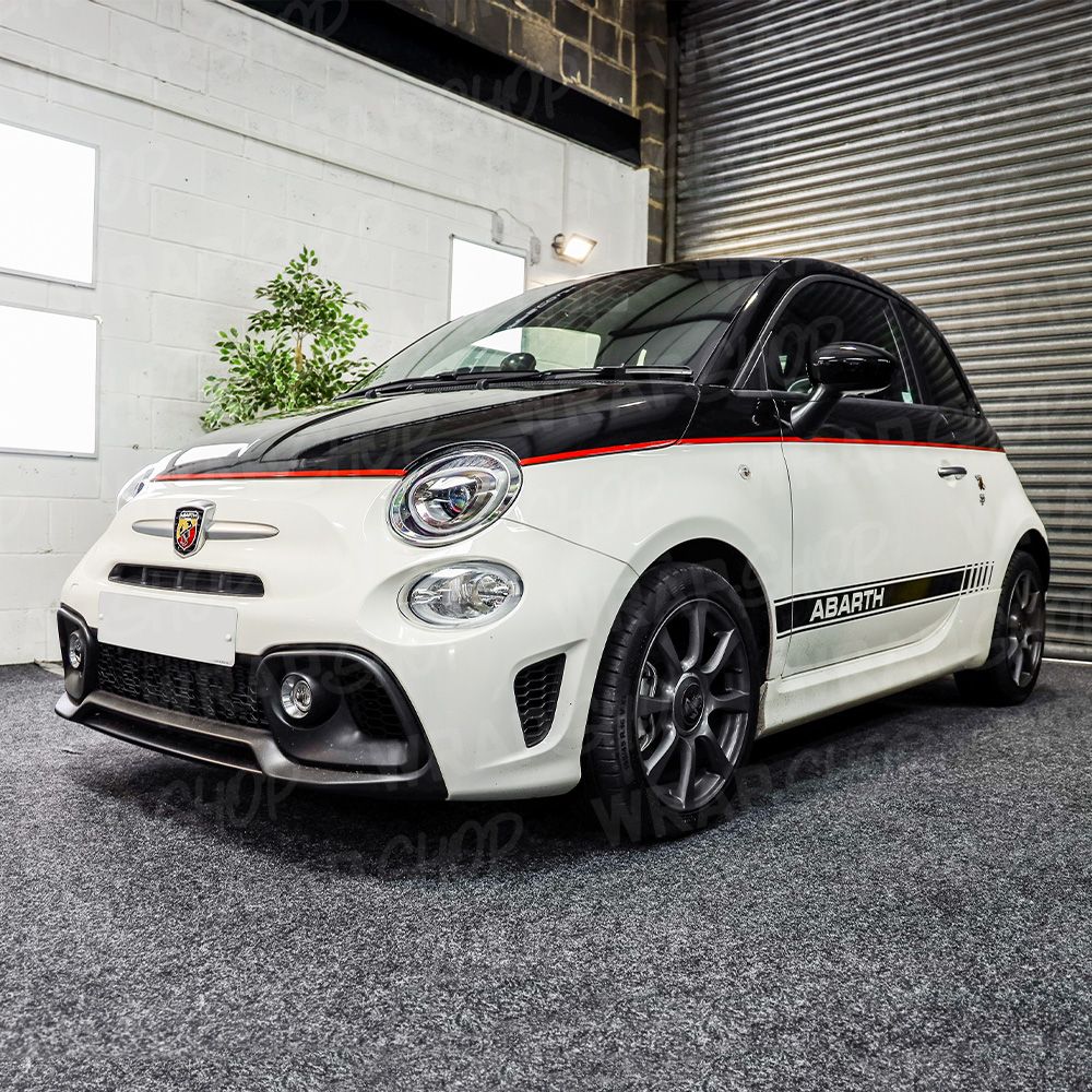 PREMIUM Abarth 595 Side Stripe Kit, Colour &amp; Finish: Gloss Black