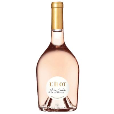 Fles Belles du Sud L'îlot Gris roséwijn uit de Camargue, helder roze van kleur met aroma’s van cassis, viooltjes en rood frui