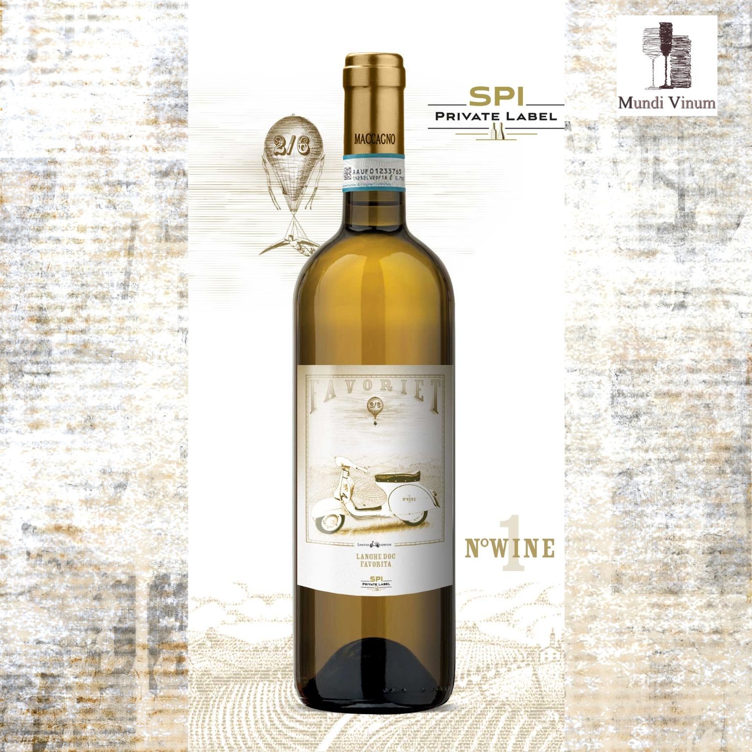 Favorita DOC Spi Maccagno – verfijnde Italiaanse witte wijn uit Piemonte, ideaal bij lichte gerechten