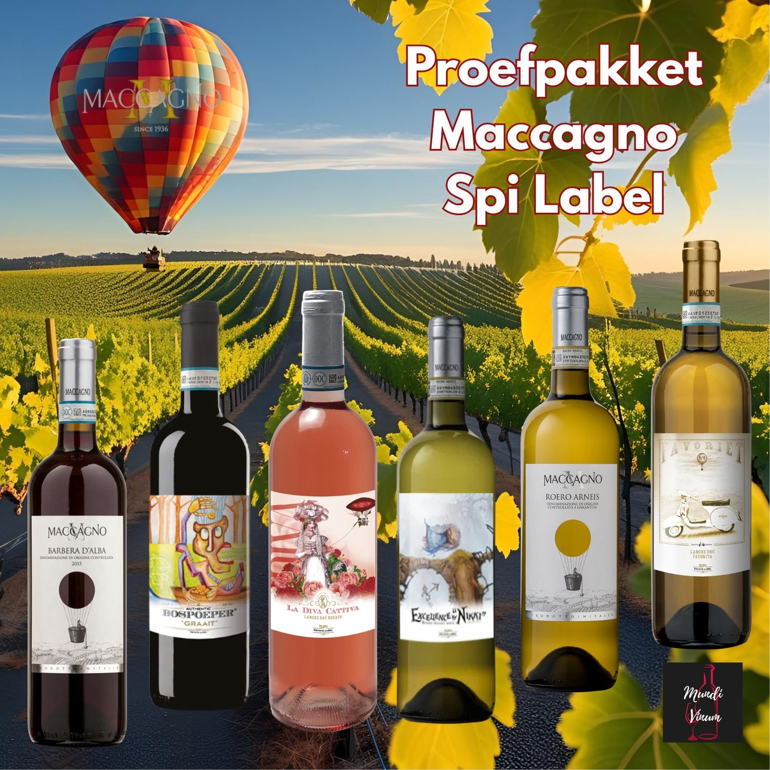 Proefpakket Maccagno Spi Label- wijnen uit Noord-Italië - Piemonte