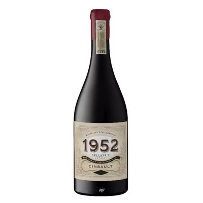 Fles Bellevue 1952 Cinsault – terroir rode wijn van Cinsault-druiven, afkomstig van historische wijngaarden in Stellenbosch