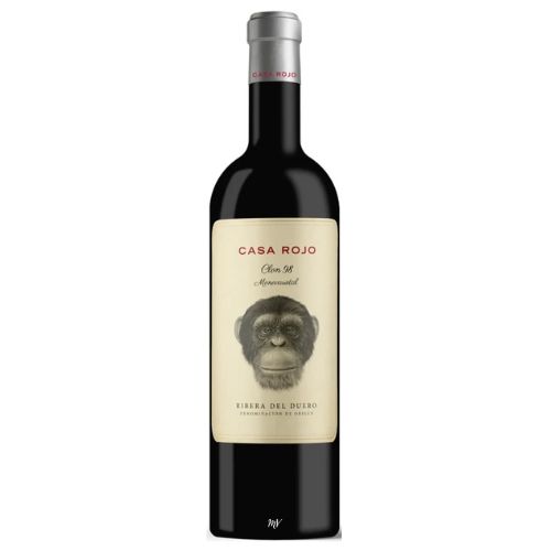 Casa Rojo,  spaanse rode tempranillo wijn - ribeira del duero - fles rode wijn met aap het etiket