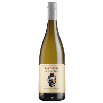 Casa Rojo - The Orange Republic - Godello casa rojo fles witte spaanse wijn met doodskop op het etiket the orange republic godello