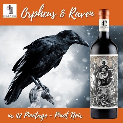 the vinoneers orpheus & raven nr 42 pinotage pinot noir, ideaal bij kalfsvlees, varkensvlees en wildgerechten, Mundi Vinum