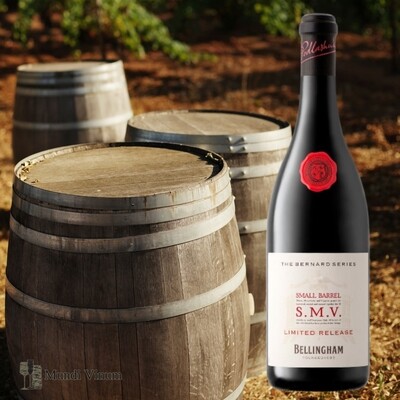 Bellingham Small Barrel SMV, donker robijnrood, zwart fruit, peper, chocolade en subtiele Franse eik