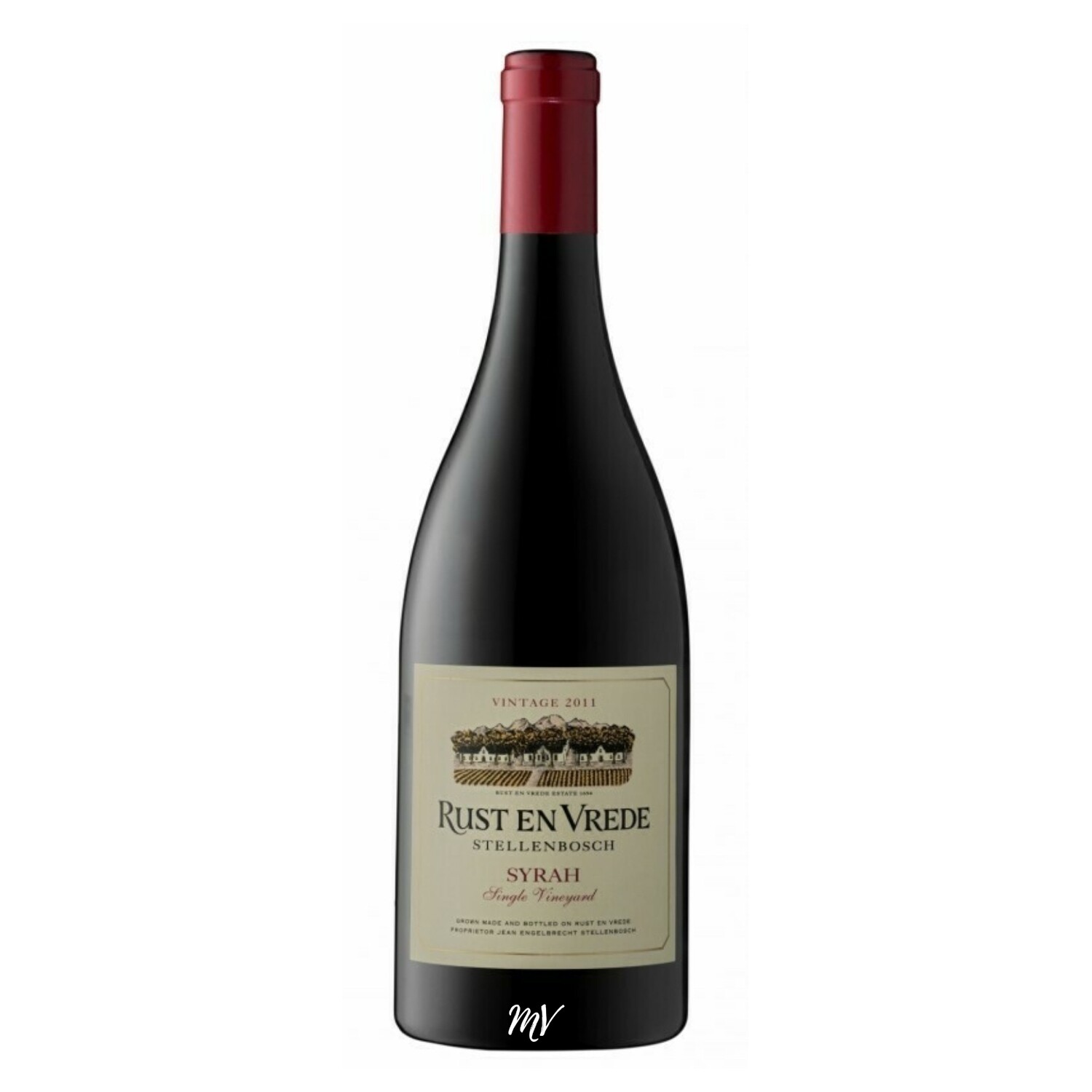Rust en Vrede Syrah Single Vineyard, premium Stellenbosch rood met 5★ Platter’s Guide, Mundi Vinum Herent