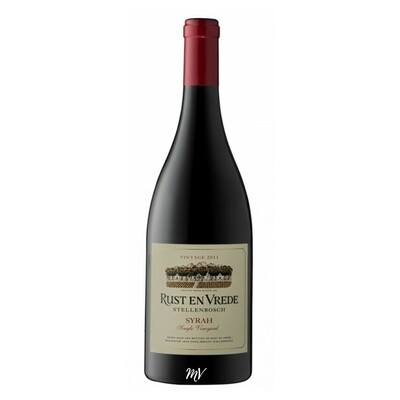 Rust en Vrede Syrah Single Vineyard, premium Stellenbosch rood met 5★ Platter’s Guide, Mundi Vinum Herent
