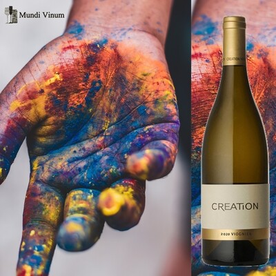 Viognier Creation, rijke Kaapse witte wijn met abrikoos, kruidigheid en frisse mineraliteit, Mundi Vinum Herent
