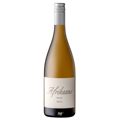 Afrikaans - Chenin Blanc / Chardonnay Afrikaans witte wijn met romige citrusstijl en poëtisch etiket met jaarlijks nieuw Afrikaans gedicht