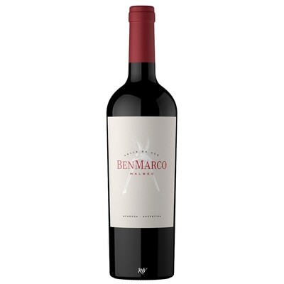 Ben Marco Malbec fles: fruitige Argentijnse rode wijn met bramen, kersen, viooltjes en zachte tannines