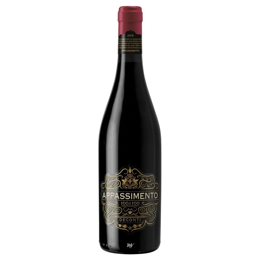 Deconti Appassimento Primitivo – volle rode wijn met gedroogd fruit en chocolade, ideaal bij rood vlees en ragout