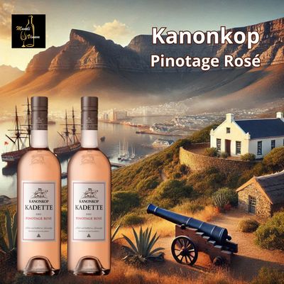 Kanonkop Pinotage Rosé – een verfijnde Zuid-Afrikaanse roséwijn met tonen van rood fruit en een elegante afdronk. Perfect voor zomerse momenten en culinaire verwennerij