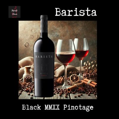 Barista Black Pinotage uit Swartland, krachtige wijn met mokka, chocolade en rijpe bessen