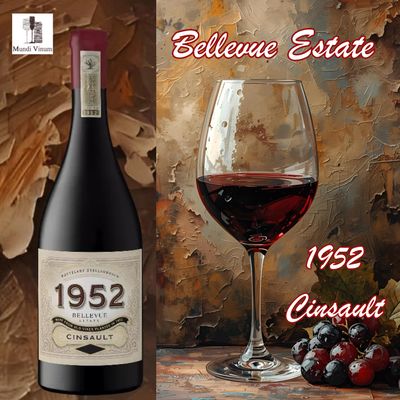 Bellevue 1952 Cinsault, licht en verfijnd, ideaal bij gegrilde groenten, kip, charcuterie en Tomme