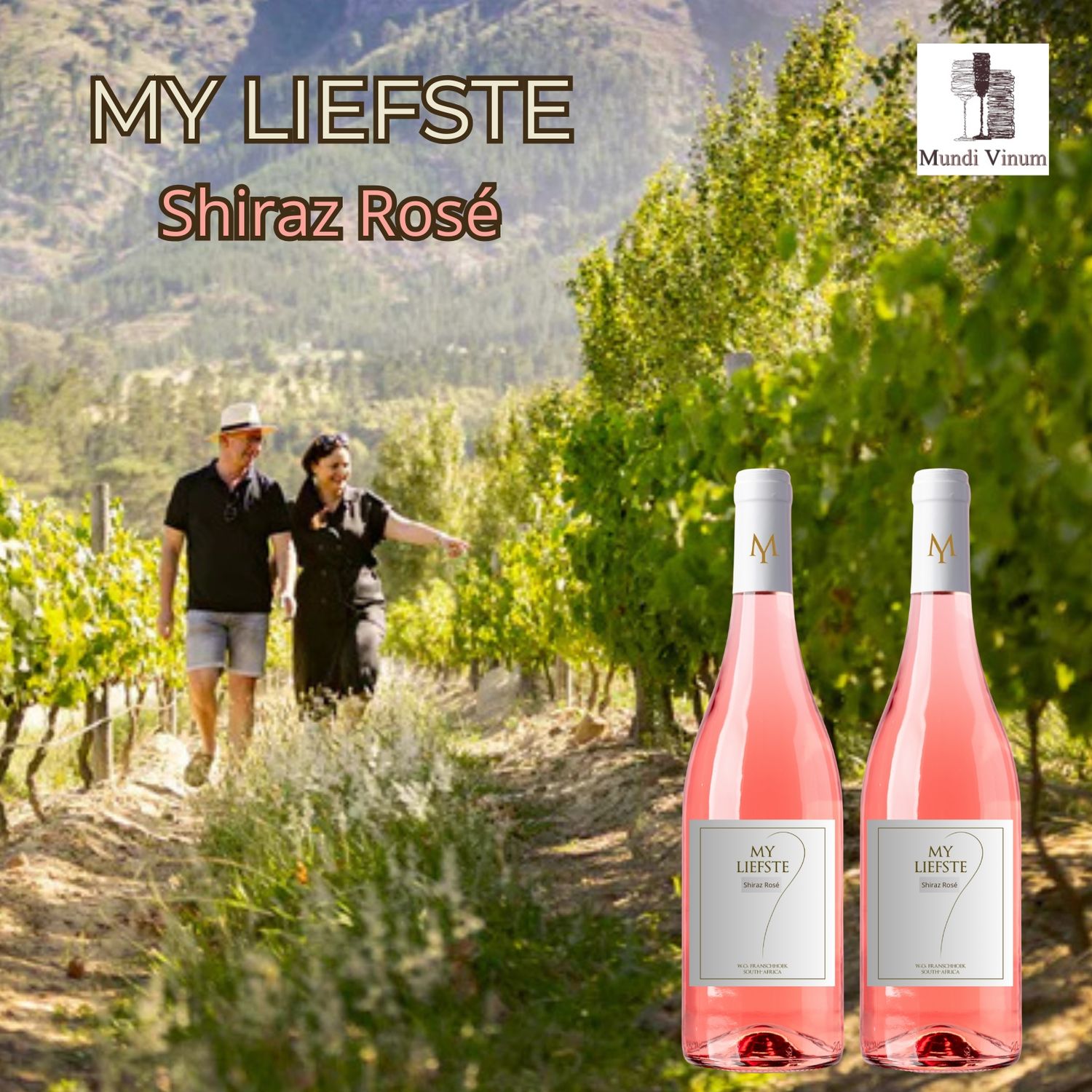 My Liefste - Shiraz Rosé My Liefste Shiraz Rosé Franschhoek, droge Kaapse rosé met aardbei en citrus, Mundi Vinum Herent