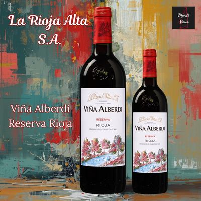 La Rioja Alta – Viña Alberdi Reserva – rijp rood fruit, kersen, vanille en cacao, fles met klassiek Rioja‑etiket