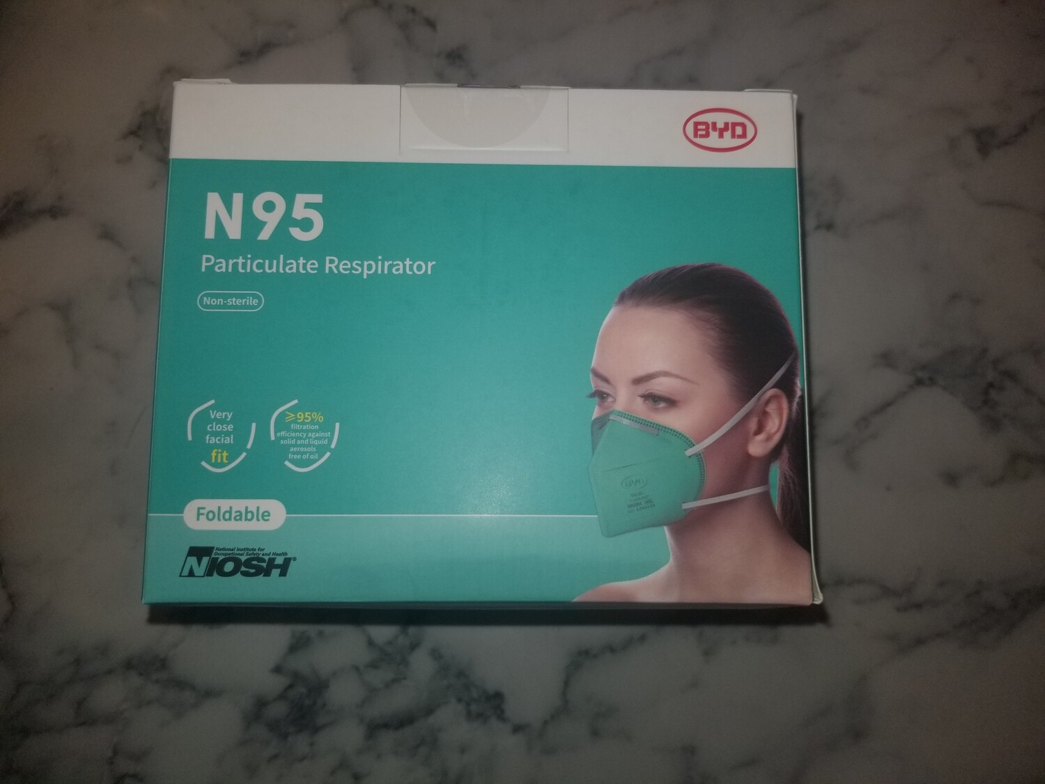 BYD N95 Protective Disposable Face Mask Cover NIOSH Approved (20-Pack)