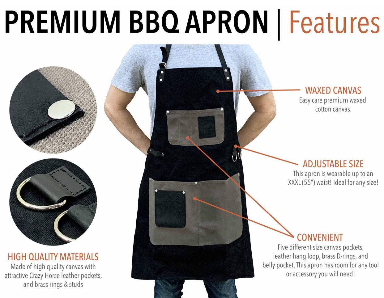 Apron Wax Canvas Black