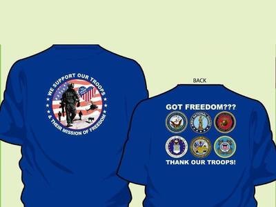 The HUGS Project T-Shirt  in RED, BLUE or MILITARY GREEN