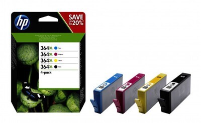 HP 364XL PACK CARTUCHO DE TINTA NEGRO + TRICOLOR HP364XL (N9J74AE)