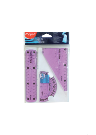 CONJUNTO TWIST FLEX REGLA/CARTABON Y TRANSPORTADOR COLORES SURTIDOS MAPED 895024