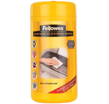 PACK 100 TOALLITAS LIMPIADORAS SUPERFICIES FELLOWES 9971518