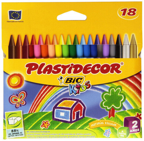 ESTUCHE 18 CERAS DE COLOR QUE NO ENSUCIAN PLASTIDECOR 8757711