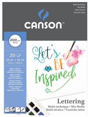 Canson Mix Media Lettering Arte de papel 20 hojas