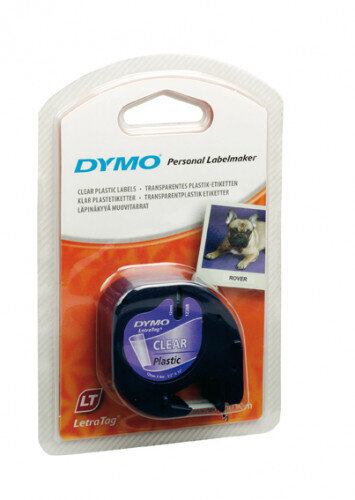 CINTA ROTULADORA LETRATAG 12MMX4M NEGRO/TRANSPARENTE DYMO S0721530