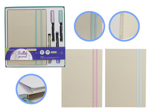 SET  LIBRETA BULLET KRAFT + ROTULADORES PINCEL Y BOLIGRAFO BISMARK INGRAF 330620