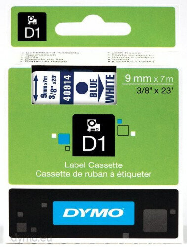 CINTA ROTULADORA D1 9MMX7M AZUL/BLANCO DYMO S0720690