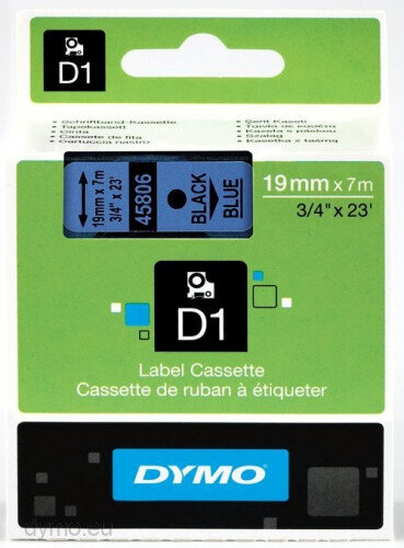 CINTA ROTULADORA D1 19MMX7M NEGRO/AZUL DYMO S0720860