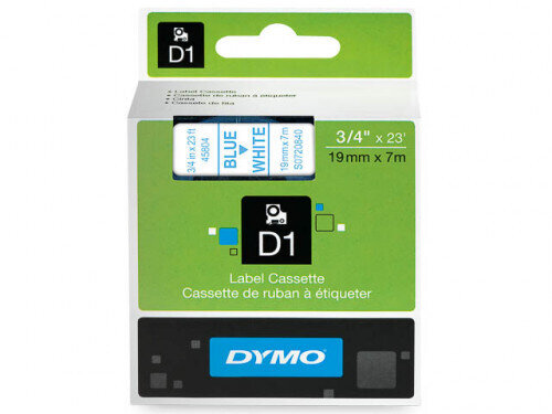 CINTA ROTULADORA D1 19MMX7M AZUL/BLANCO DYMO S0720840