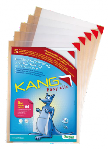 PACK DE 5 FUNDA ADHESIVA REPOSCIONABLE KANG EASY CLIC A4 VERTICAL/HORIZONTAL TARIFOLD 194770