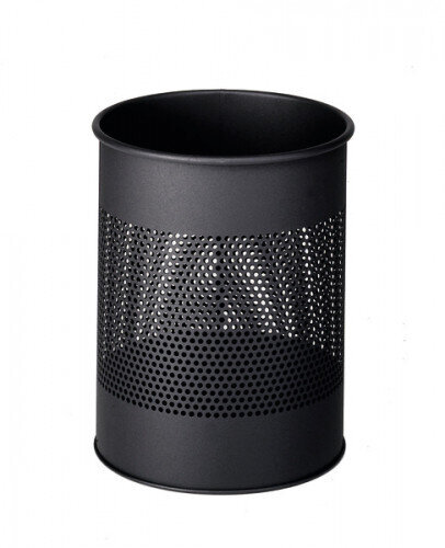 PAPELERA METALICA DE 15L PERFORADA COLOR NEGRO DURABLE 3310-01