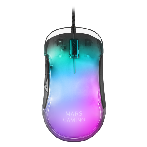 Mars Gaming MMGLOW Ratón Gaming RGB Chroma-Glow Acabado Espejo 12800 DPI Negro