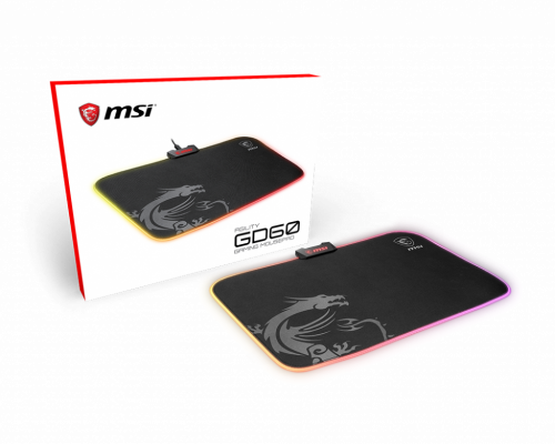MSI AGILITY GD60 alfombrilla para ratón Alfombrilla de ratón para juegos Negro, Gris
