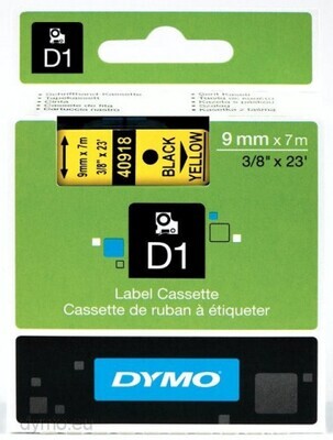 CINTA ROTULADORA D1 9MMX7M NEGRO/AMARILLO DYMO S0720730