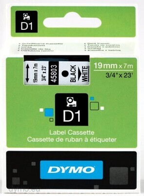 CINTA ROTULADORA D1 19MMX7M NEGRO/BLANCO DYMO S0720830