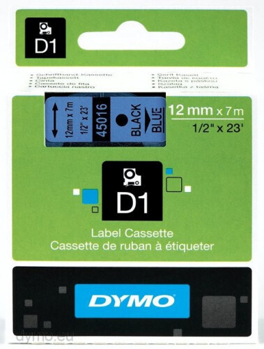 CINTA ROTULADORA D1 12MMX7M NEGRO/AZAUL DYMO S0720560