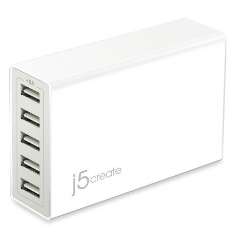 J5CREATE JUP50 CARGADOR USB 40W 5 PUERTOS INTELIGENTE