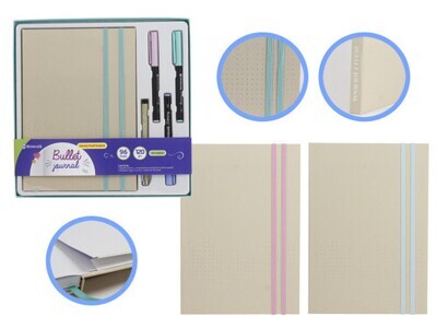 SET  LIBRETA BULLET KRAFT + ROTULADORES PINCEL Y BOLIGRAFO BISMARK INGRAF 330620