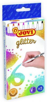 ESTUCHE 8 ROTULADORES GLITTER COLORES SURTIDOS JOVI 1608G