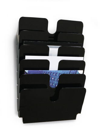 DISPENSADOR PARED FLEXIPLUS 6 COMPARTIMENTOS A4 HORIZONZAL NEGRO DURABLE 1700014061