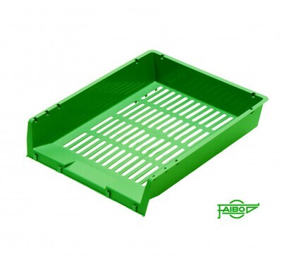 BANDEJA APILABLE DE PLASTICO 340X275X65 MM. COLOR VERDE FAIBO 90-04